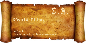 Dévald Milán névjegykártya